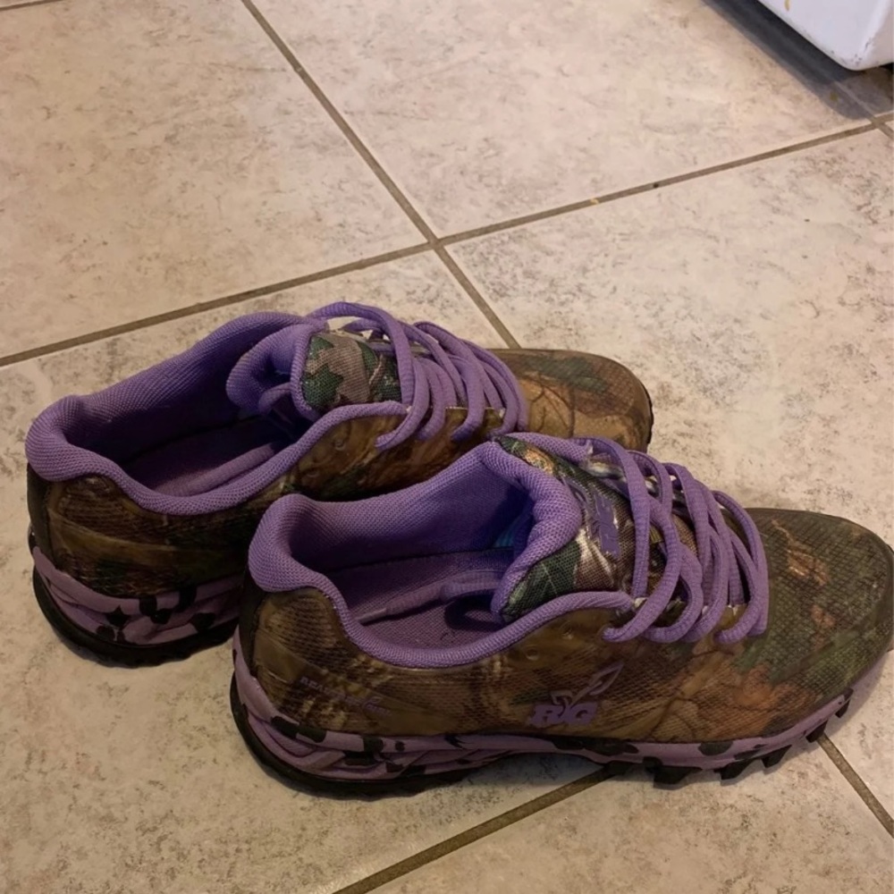 Real tree purple camo sneakers